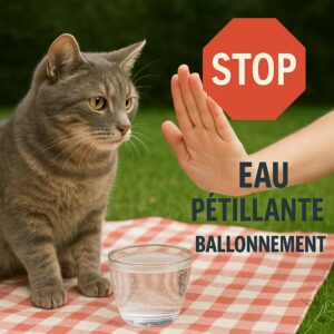 les chats ne doivent pas boire d’eau pétillante