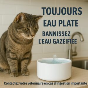 Eau pétillante pour chat : rafraîchissant ou irritant